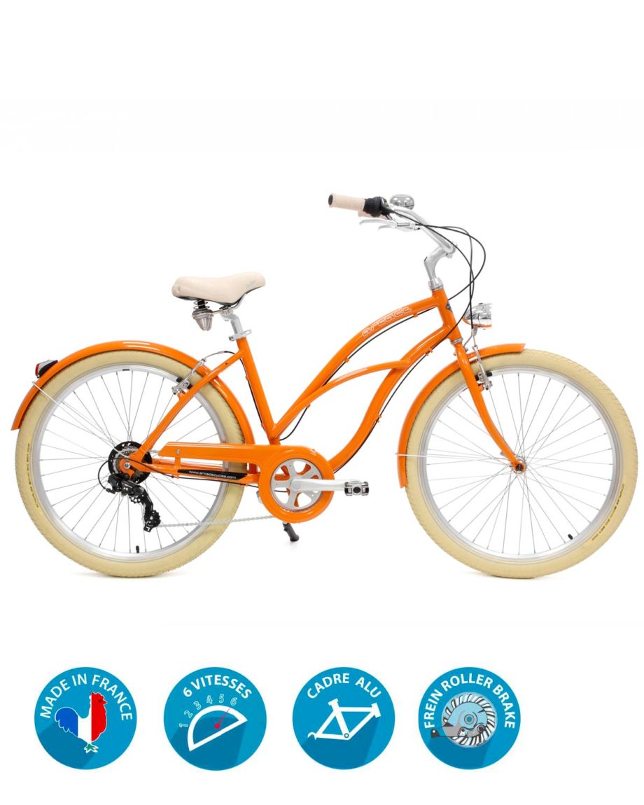 Velo beach Coaster Orange femme Arcade Cycles