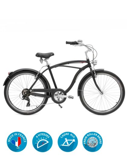 Vélo Beach Coaster Noir Mat Homme