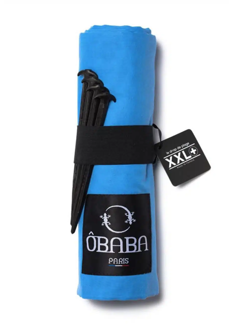 Drap de plage XXL+ Obâba Paris la serviette de plage qui ne s'envole pas