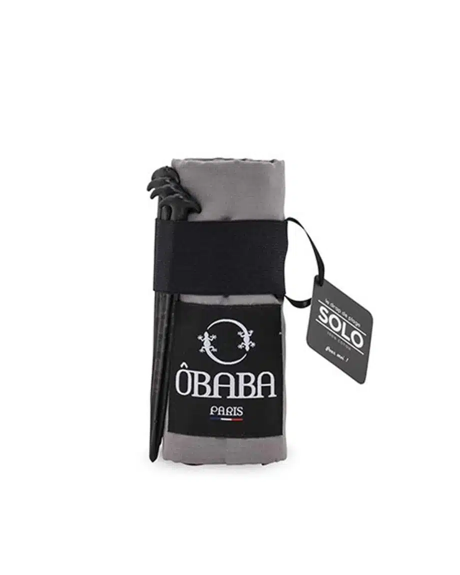drap de plage solo gris santorin obaba