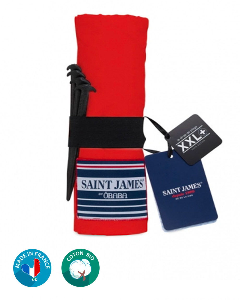 drap de plage xxl+ obaba rouge saint james