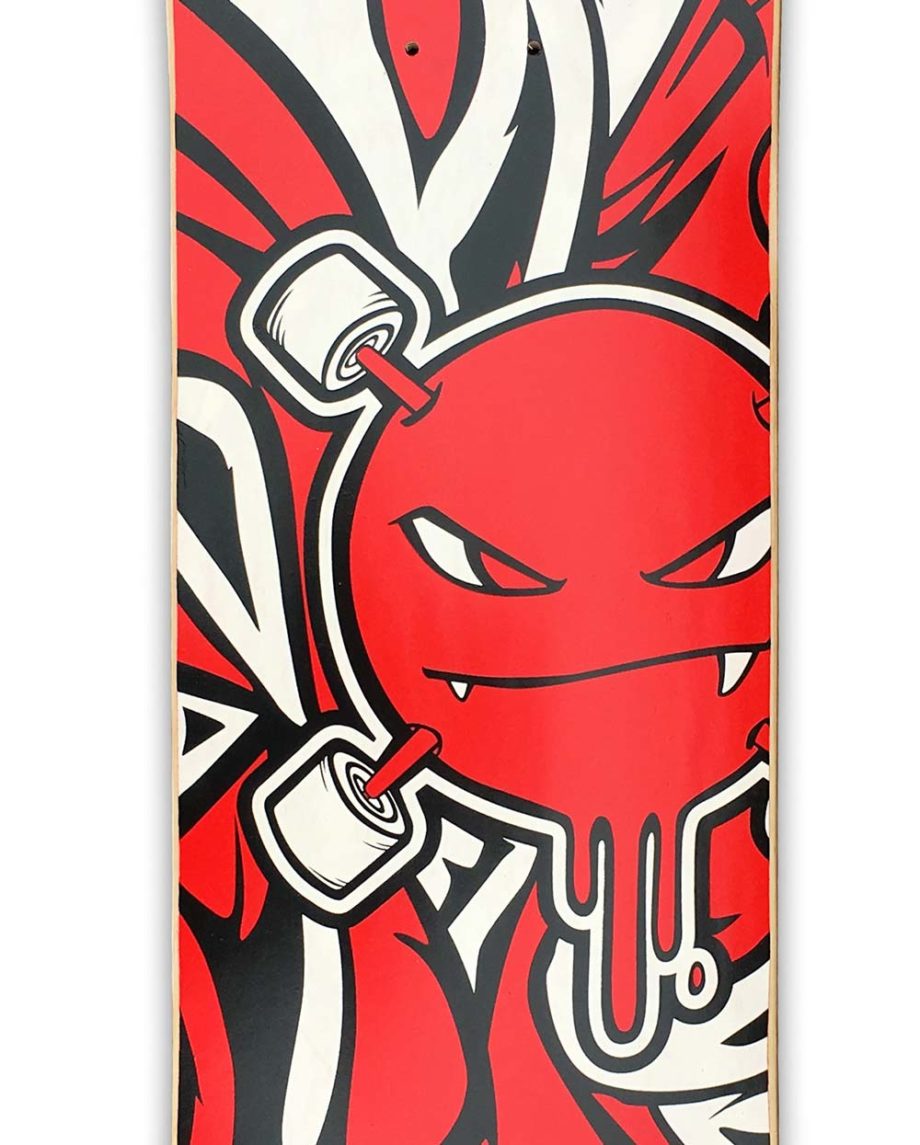 Skateboard Curlzone rouge 8,6" Bordza longboard skatepark freestyle Bordza