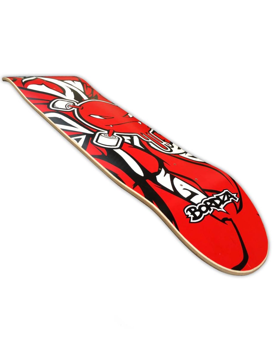 Skateboard Curlzone rouge 8,6" Bordza longboard skatepark freestyle Bordza