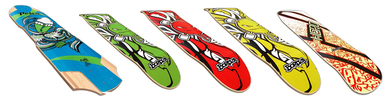 Toute la gamme des Skateboards Bordza made in France