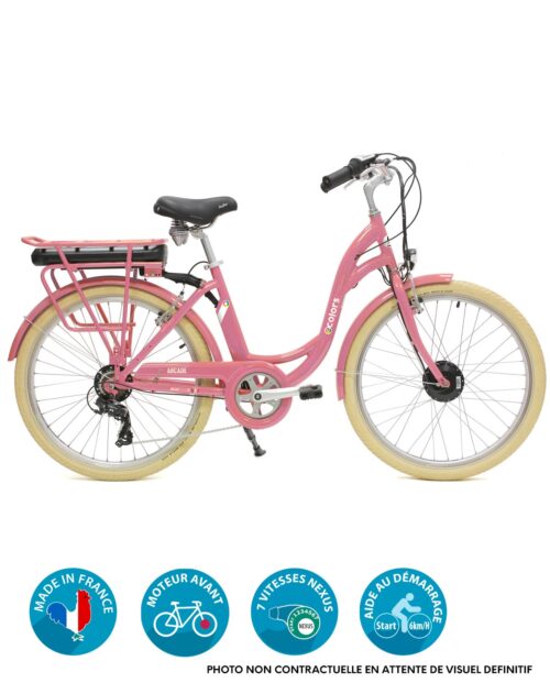 Vélo électrique VAE E-colors Rose by Arcade Cyclesc