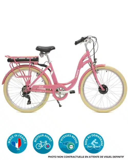 Vélo électrique VAE E-colors Rose by Arcade Cyclesc
