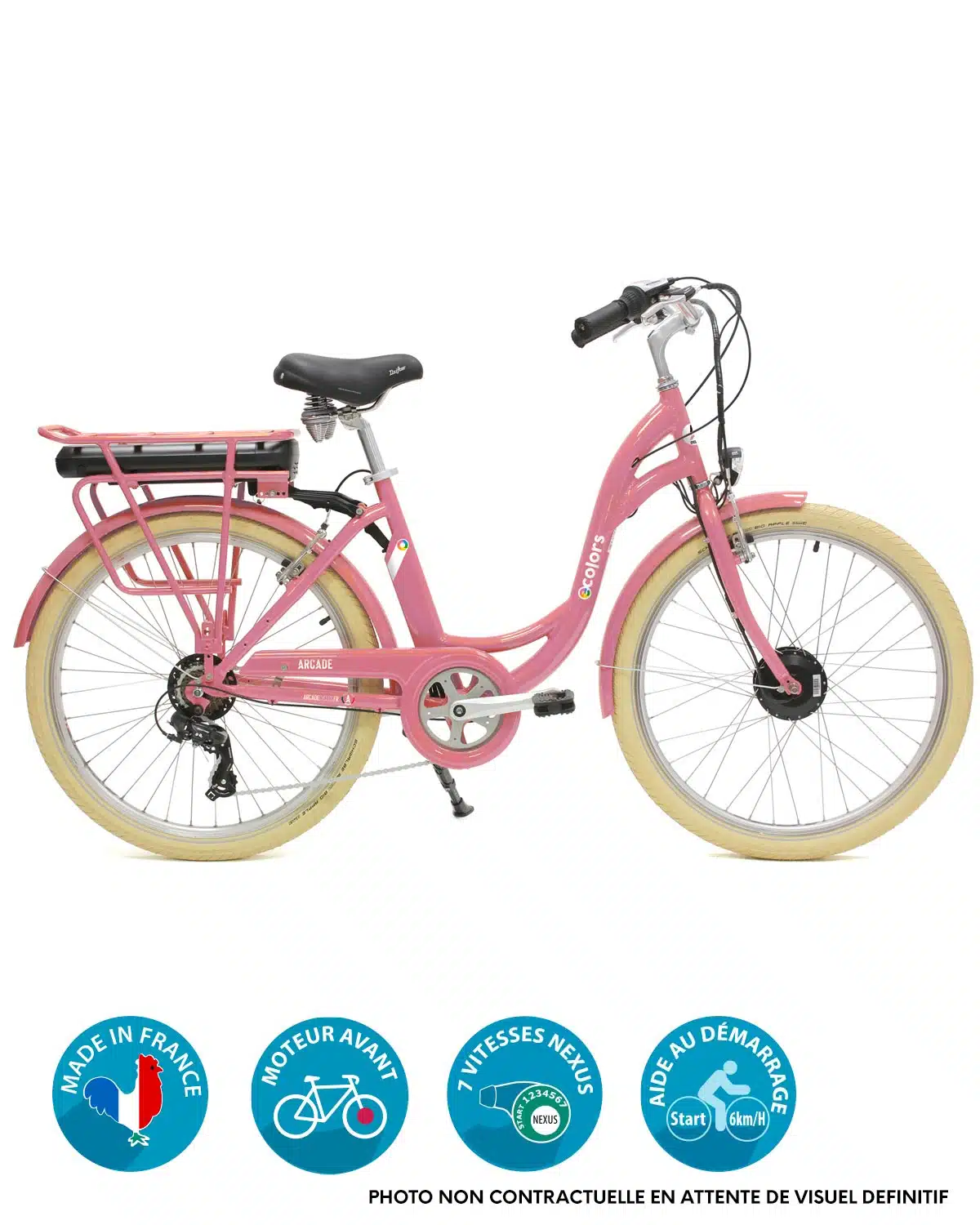Vélo électrique VAE E-colors Rose by Arcade Cyclesc