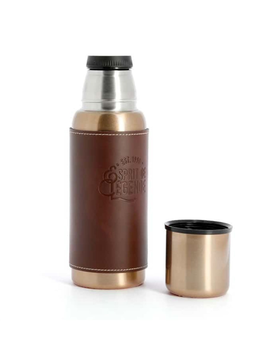 Bouteille Isotherme 500ml Inox et Cuir by N&D