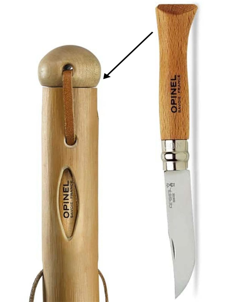 canne couteau baton de larche avec couteau opinel