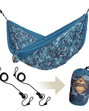 Hamac de Voyage Double avec Fixation Colibri Camo River by La Siesta