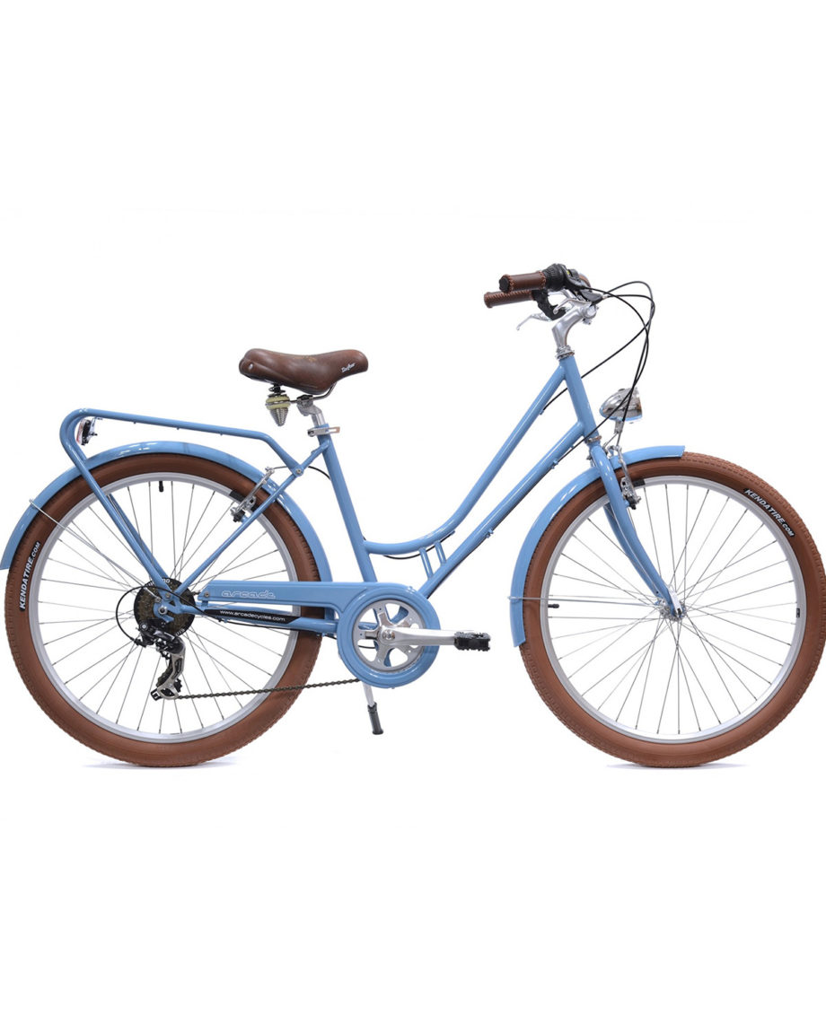 Vélo de ville Renaissance 6 Vitesses fabriqué en France par Arcade Cycles Bleu