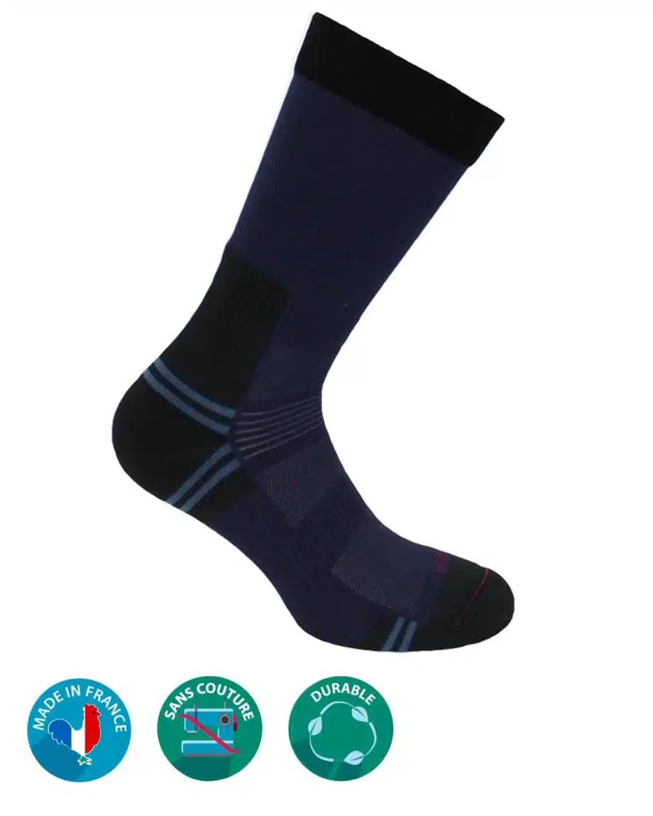 chaussettes randonnée polyester marine labonal