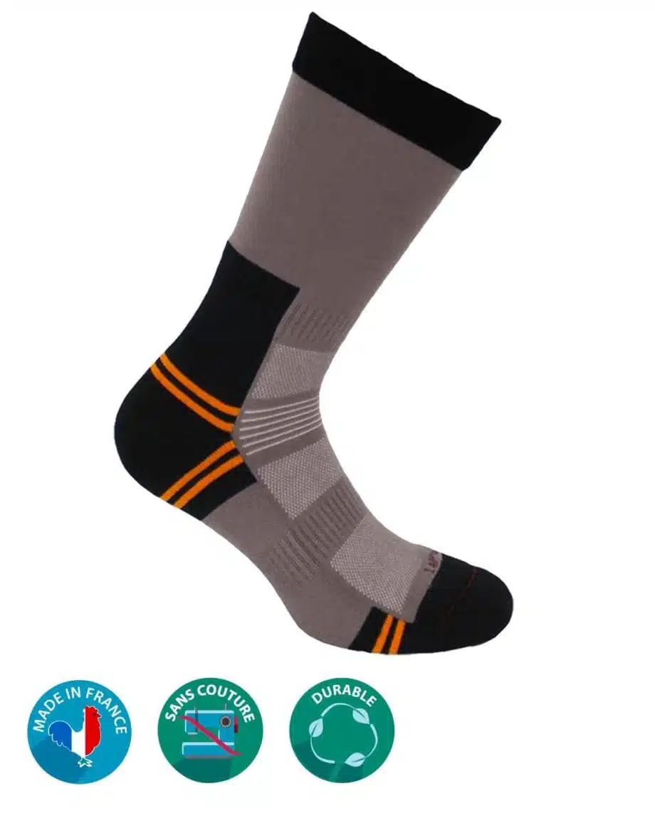 chaussettes randonnée polyester gris labonal