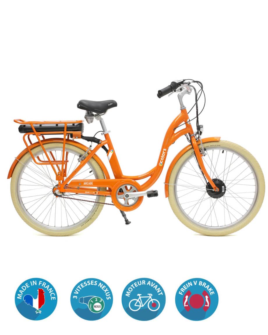 Vélo électrique VAE E-colors Orange Arcade Cycles
