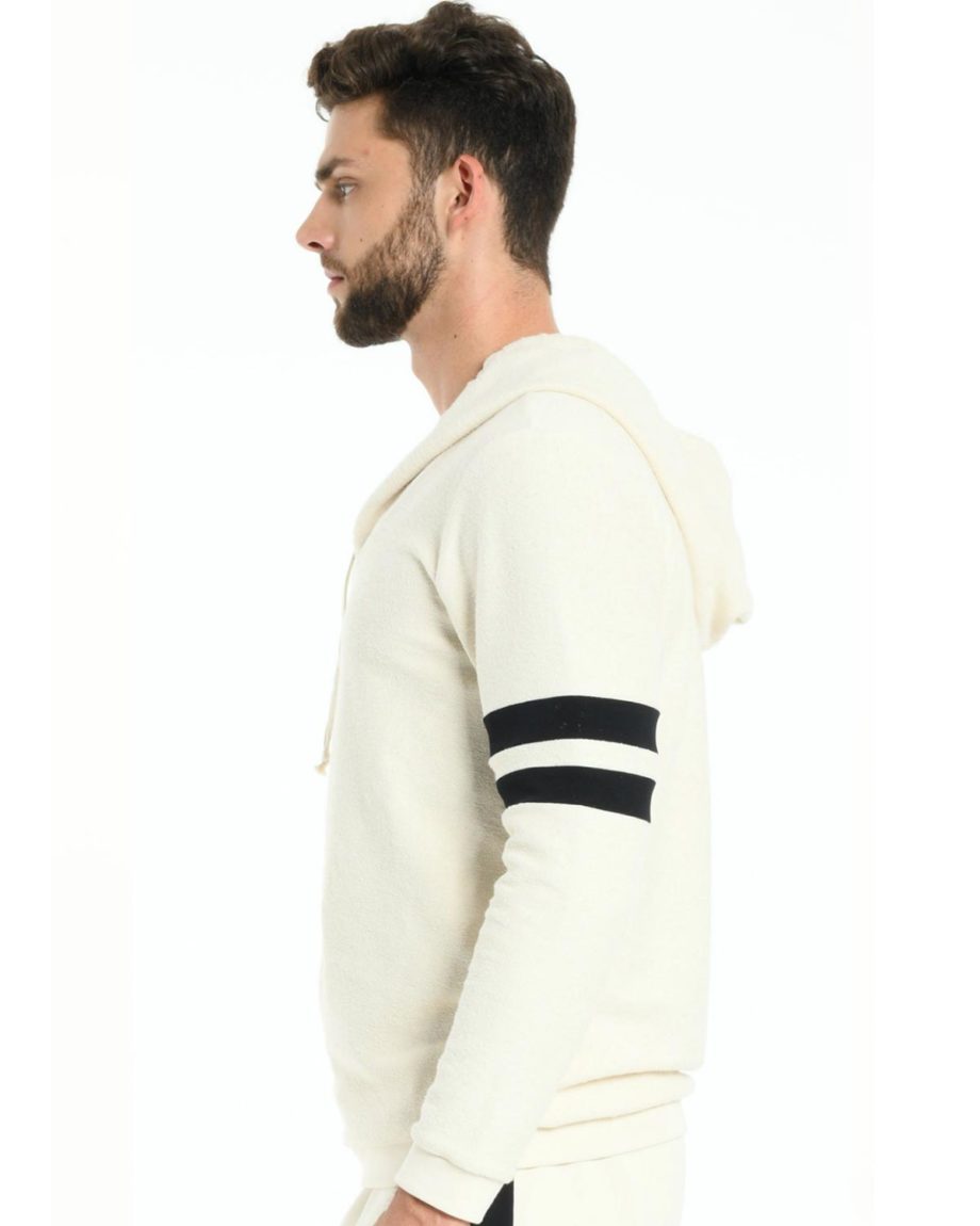 Sweat à capuche en coton bio Blanc pour homme