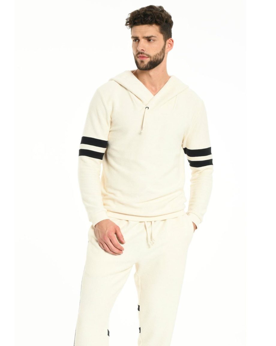 Sweat à capuche en coton bio Blanc pour homme