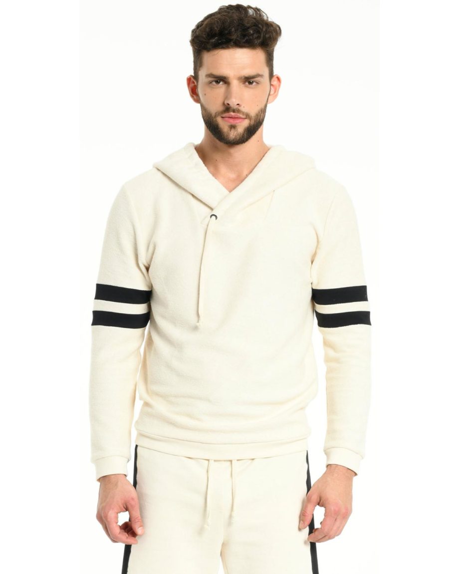 Sweat à capuche en coton bio Blanc pour homme