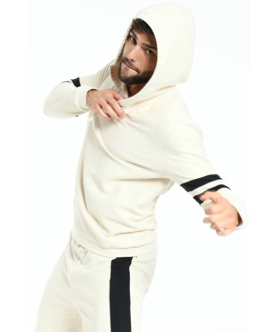 Sweat à capuche en coton bio Blanc pour homme