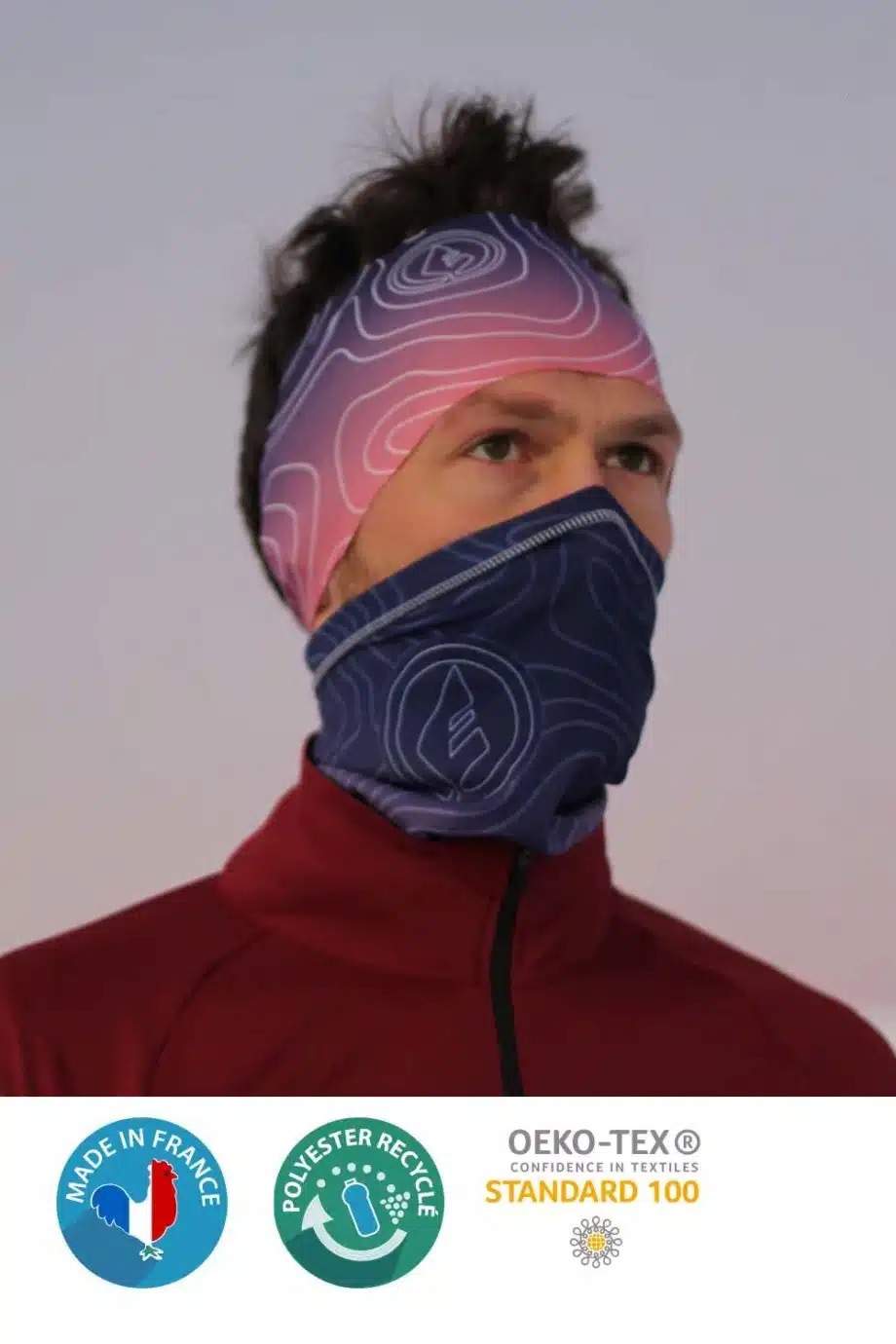 Cache-cou en polyester recyclé et made in france