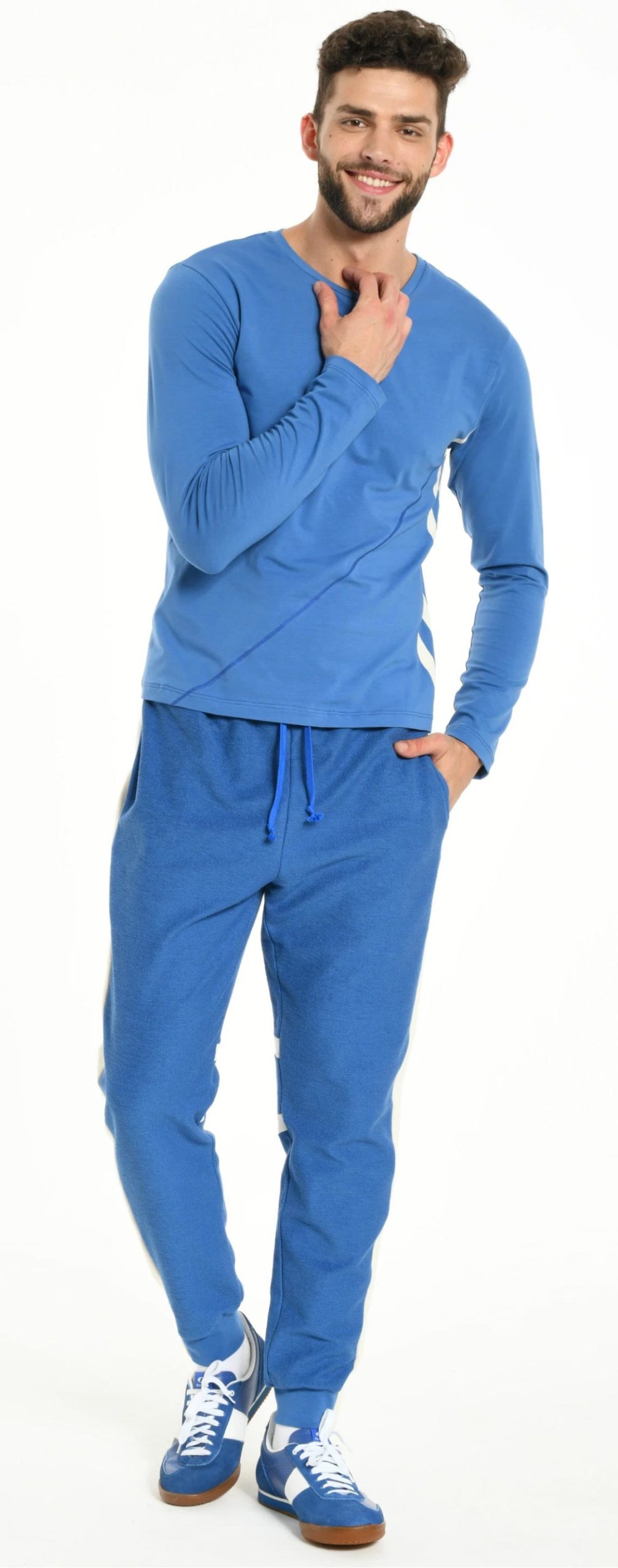 Jogging Bleu en coton bio pour homme B&F