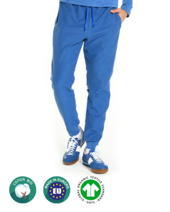 Jogging Bleu en coton bio pour homme Beard and Fringe