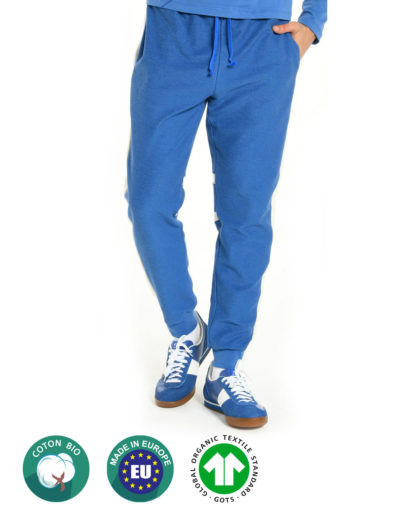 Jogging Bleu en coton bio pour homme Beard and Fringe