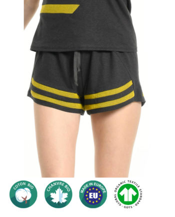 Mini-Short Sport Gris en coton bio pour femme