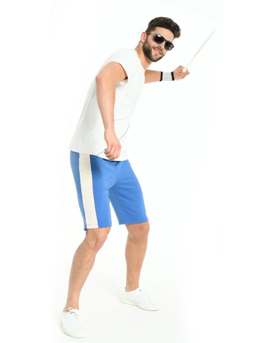 Short Bleu en coton bio pour homme