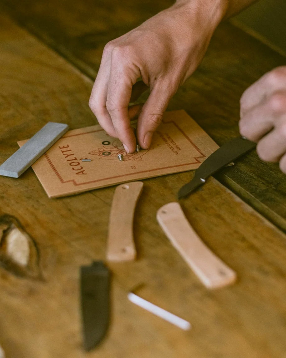 Couteau en Hêtre à monter soi-même fabriqué en France