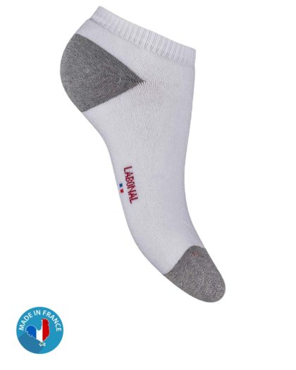 Mini-socquettes sport Coton Blanc Femme Labonal talon et pointe Gris