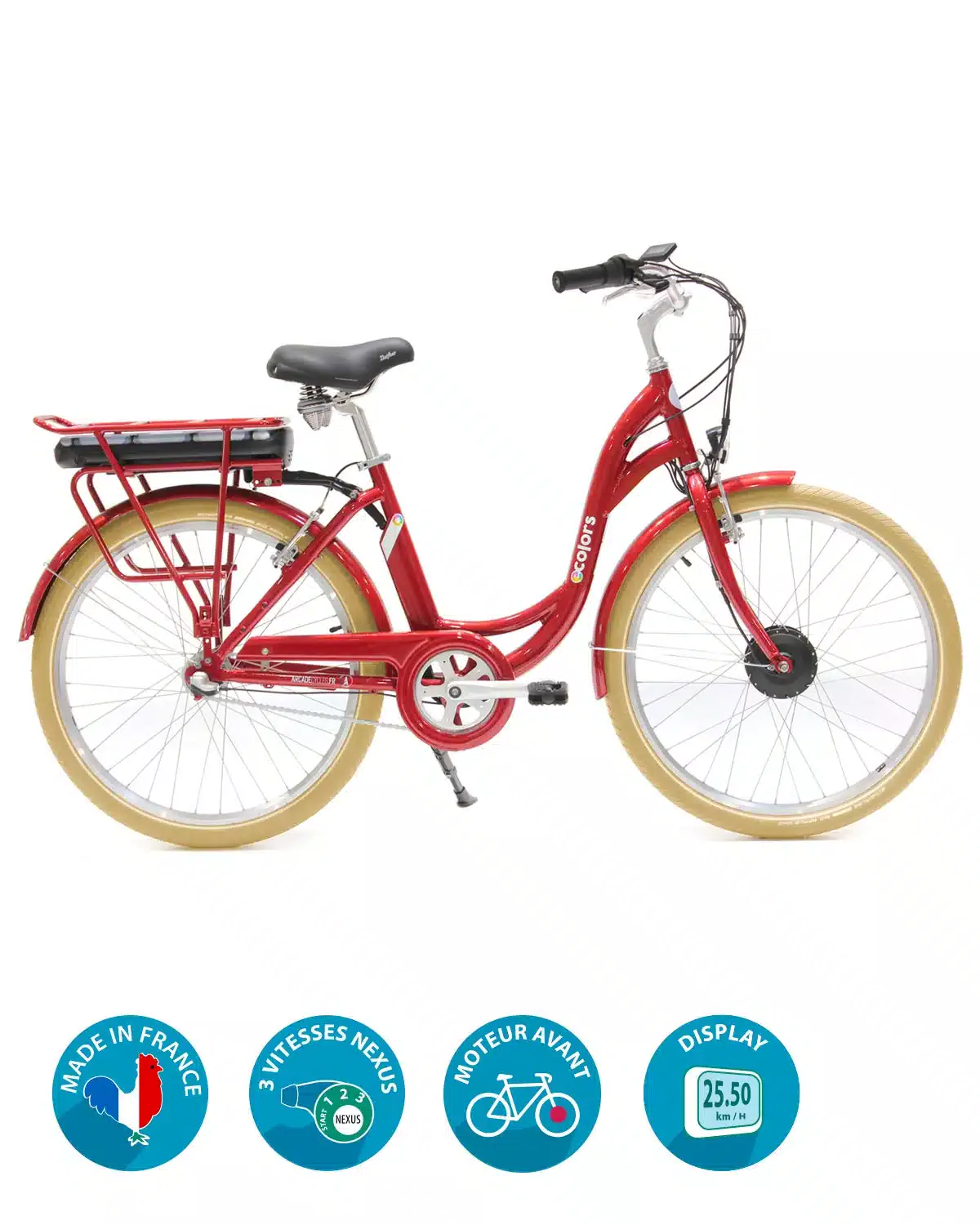 VAE vélo électrique E-colors Rouge Arcade Cycles