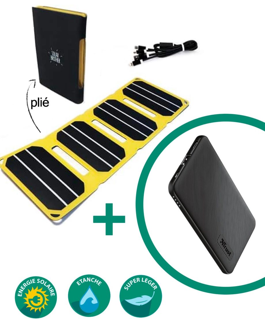 pack Chargeur Solaire Sunmoove® 6,5 Watts + Batterie Powerbank 5000mA