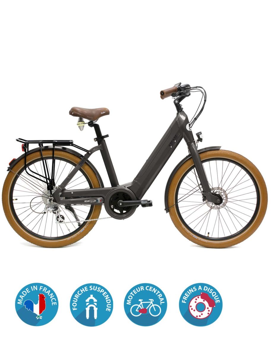 Vélo électrique Charlie Vintage Gris by Arcade Cycles