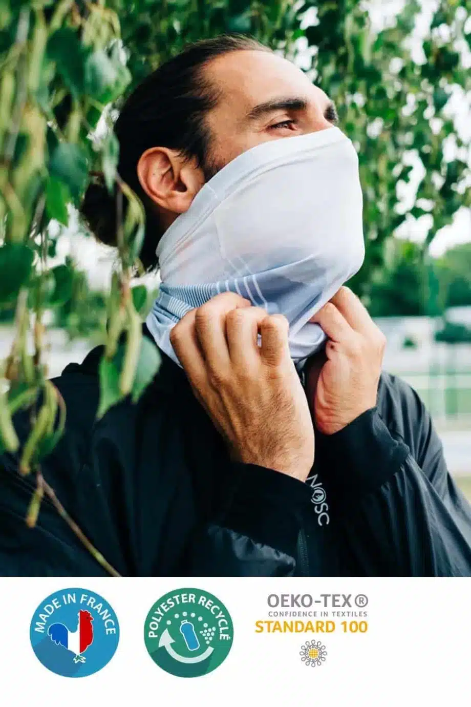 Cache-cou en polyester recyclé et made in france