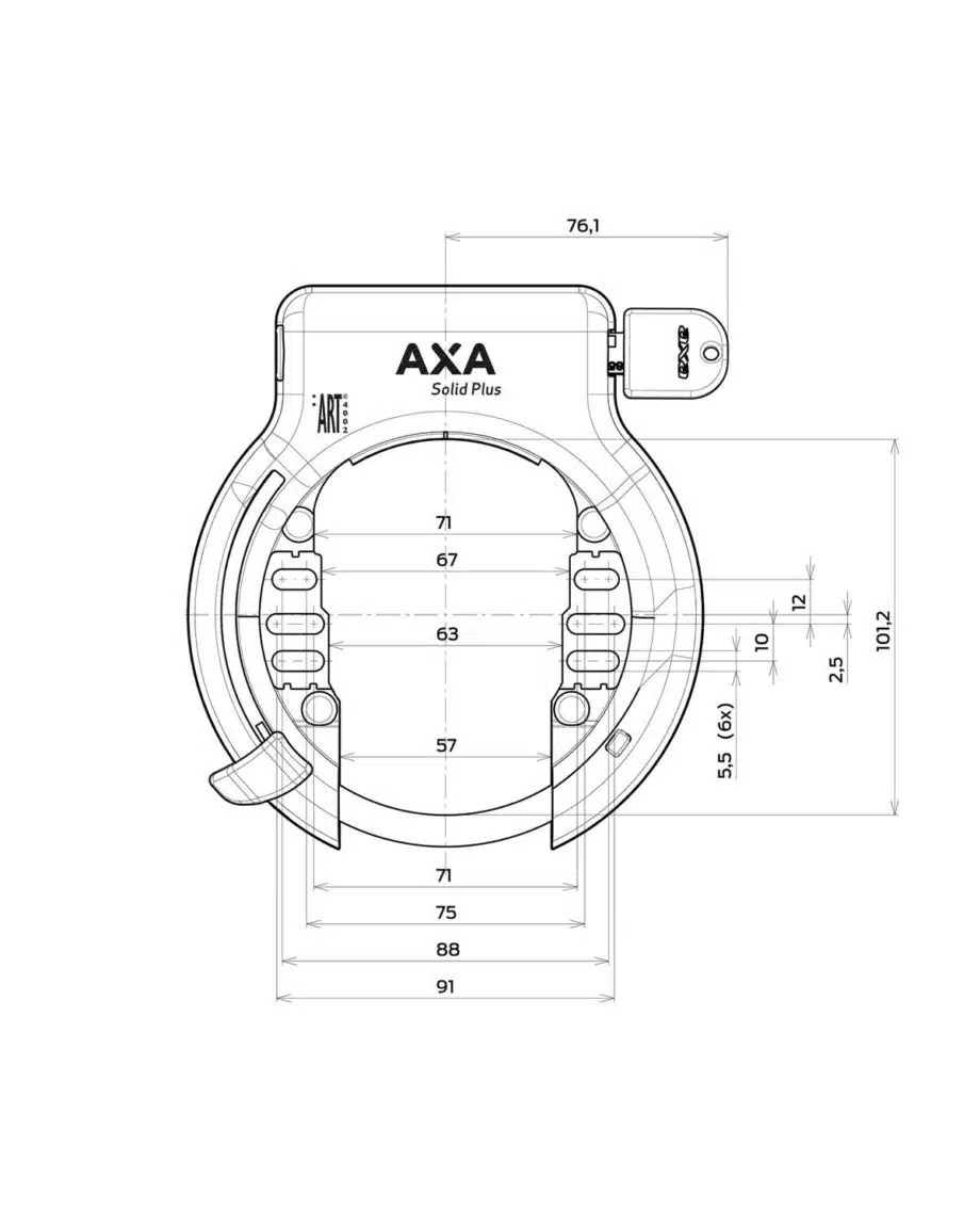 Antivol de cadre Axa Solid plus dimensions
