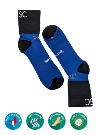 Chaussettes polyvalente dual socks made in France Bleu