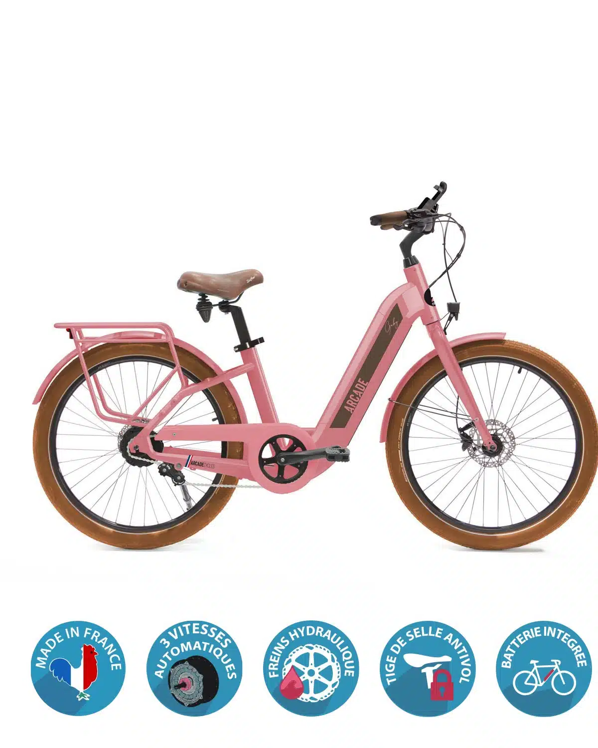 VAE Gaby City Rose Poudré 3 vitesses automatiques