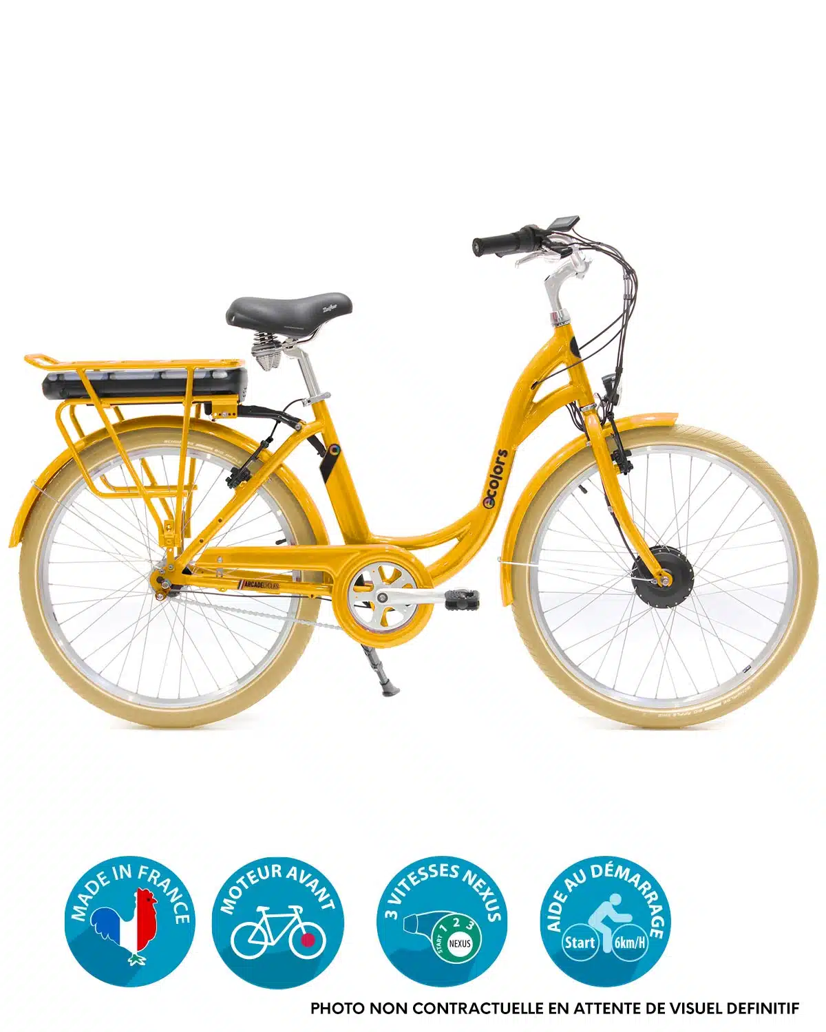 Vélo électrique E-colors Jaune by Arcade Cycles